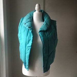 Vintage 80s Aqua Turquoise Puffer Vest